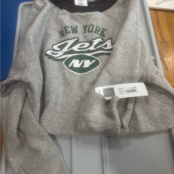 NFL Gray and Green New York Jets Girls Sweatshirt - Picture 1 of 3